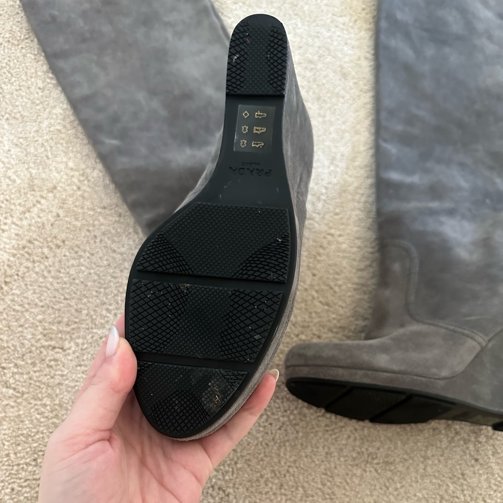Gray Suede Prada Boots - Picture 4 of 4